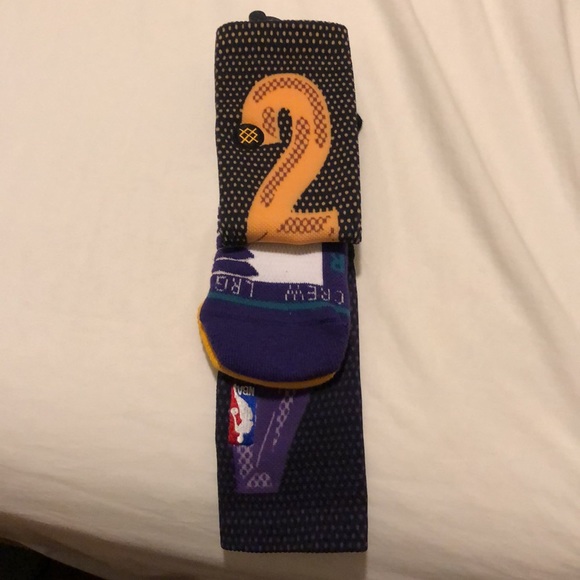 NWT STANCE X KOBE BRYANT "THE FINAL" SOCKS PURPLE AND GOLD BLACK MAMBA 9-12 - Picture 4 of 7